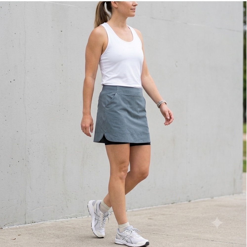 32 Degrees Cool Skort Womens Large Blue Heathered Active Tennis Golf Athletic L
